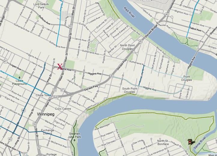 Higgins and Main Bike Routes