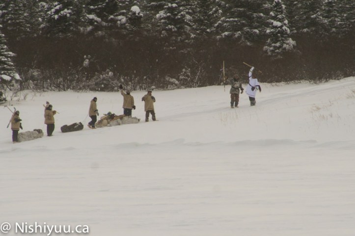 Nishiyuu warriors leaving Whapmagoostui