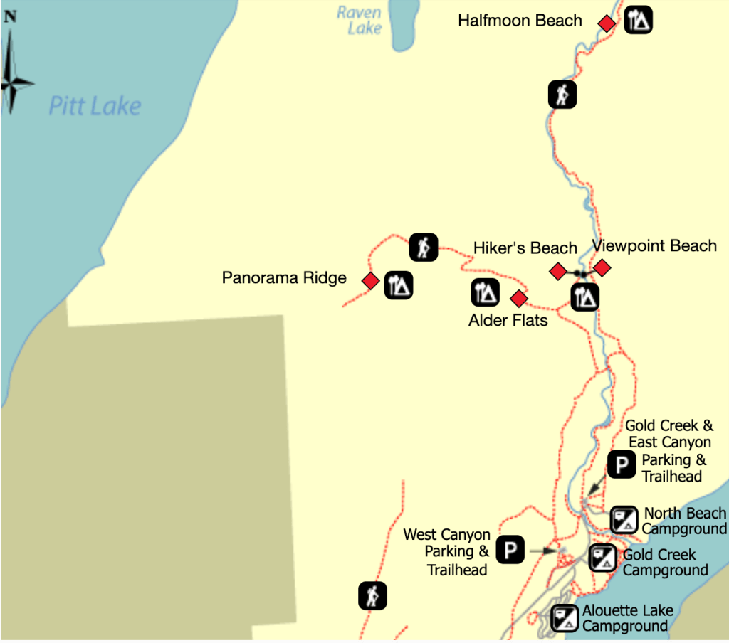 Map of Golden Ears Provincial Park